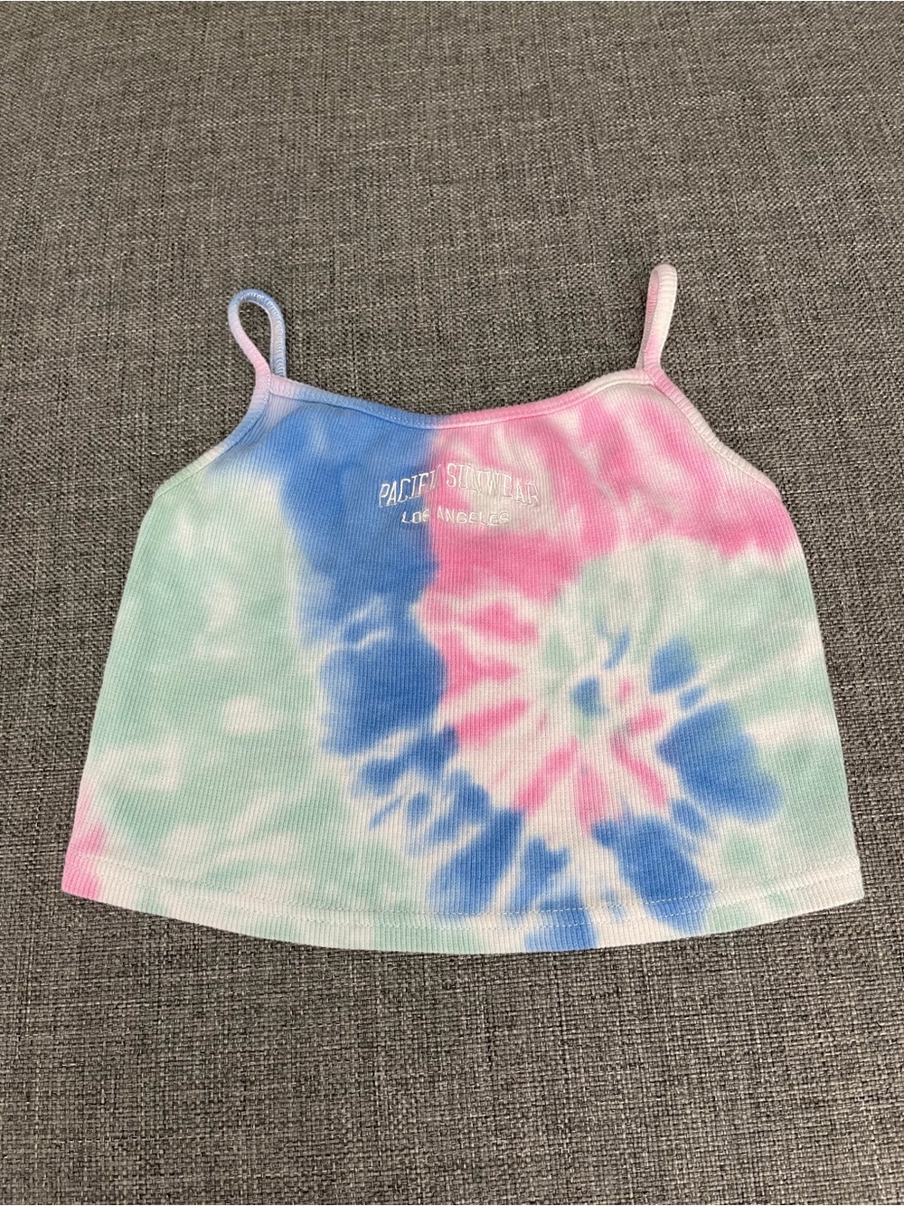 PacSun Tie-Dye Ribbed Camisole in Pink, Blue & Mint